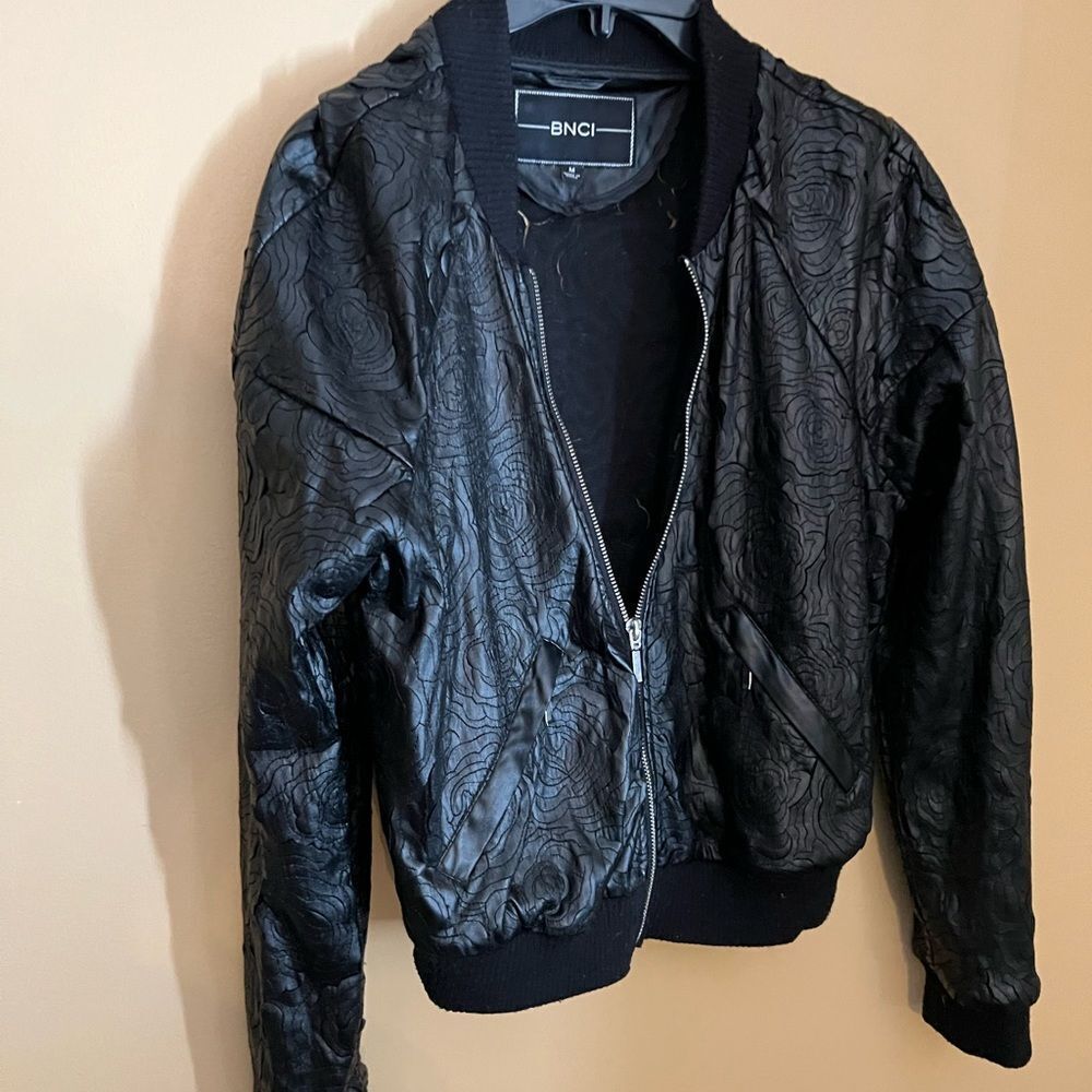 Bnci laser cut black bomber jacket - Picture 10 of 11